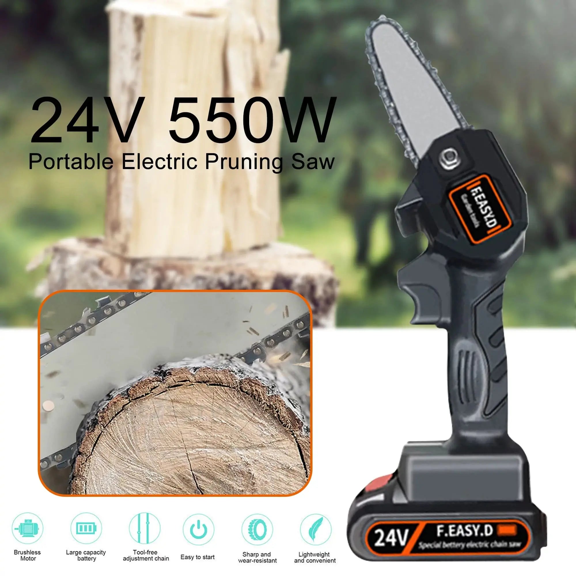 Mini Portable chainsaw-24V🌳🔧