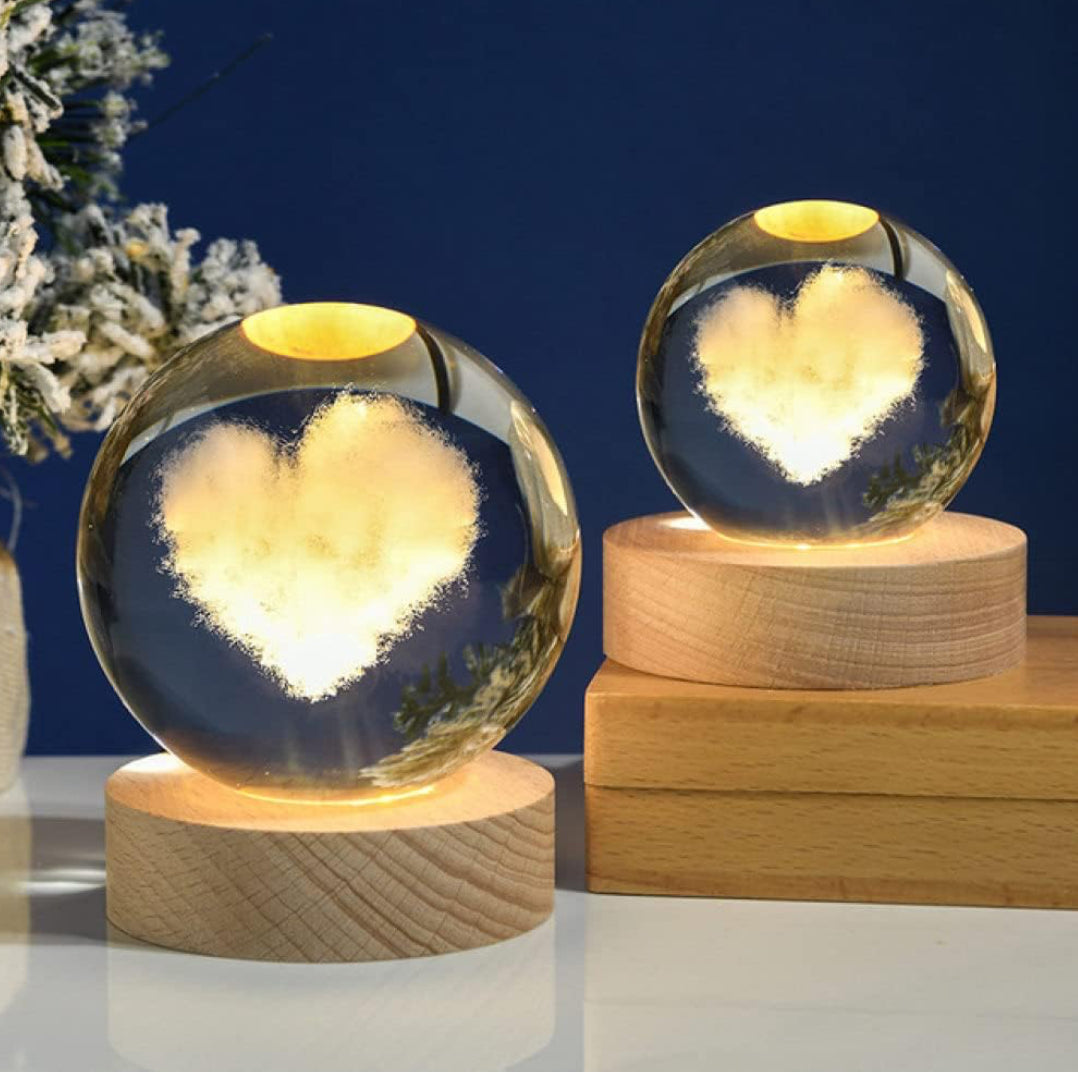 ✨🌙 Crystal Ball Night Lamp (6cm) 🌌💡
