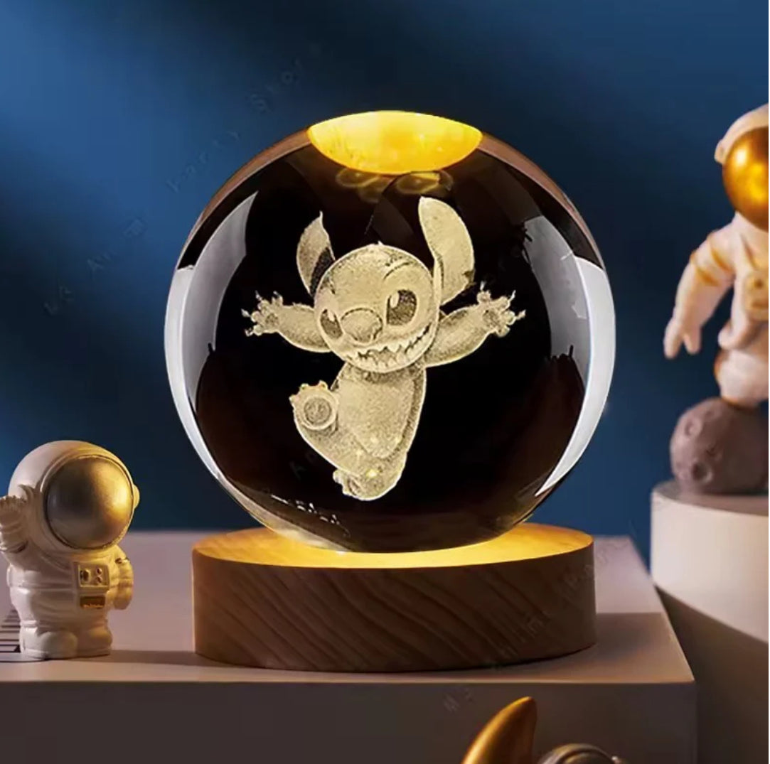 ✨🌙 Crystal Ball Night Lamp (6cm) 🌌💡