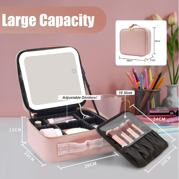 Smart LED Makeup Bag With Mirror